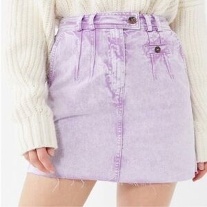 BDG Urban Outfitters Lavender Sonny Acid-Washed High-Waisted Denim Skirt Size M